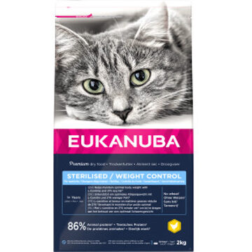 Eukanuba 3x2kg Sterilised/Weight Control Adult Eukanuba Kattenvoer