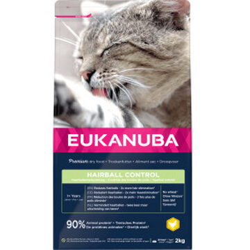 Eukanuba Cat Adult - Hairball Indoor - Kattenvoer - 2 kg