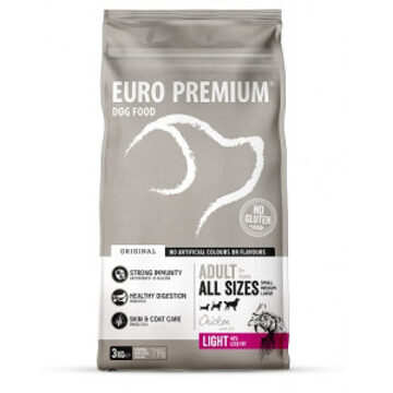 Euro Premium Adult Light w/Chicken & Rice hondenvoer 2 x 12 kg