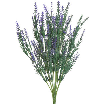 Everlands Lavendel kunstplant - kunststof - paars - 18 x 10 x H43 cm