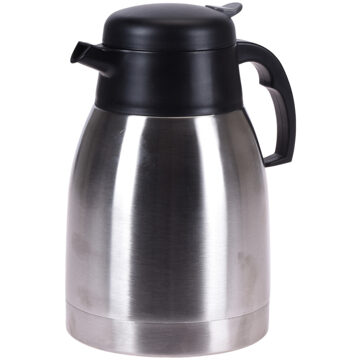 Excellent Houseware Thermoskan - 1500 ml - RVS - isoleerkan - theekan - koffiekan - koffie/thee warmhoudkan Zilver