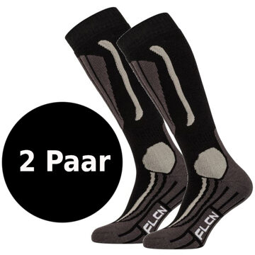 Falcon Victoria B Wintersportsokken - Maat 35-38 - Unisex - zwart/grijs
