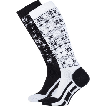 Falcon Victoria Wintersportsokken - Maat 39-42 - Vrouwen - zwart/wit