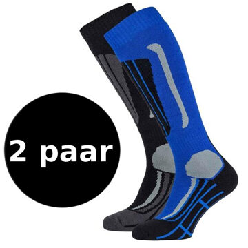 Falcon Wintersportsokken - Maat 39-42 - Mannen - donkerblauw/grijs/zwart