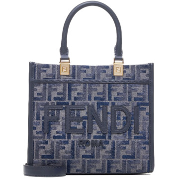 Fendi Suède en Shearling Jas Fendi , Blue , Dames - ONE Size