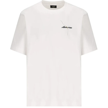 Fendi T-Shirts Fendi , White , Heren - Xl,L,M,S