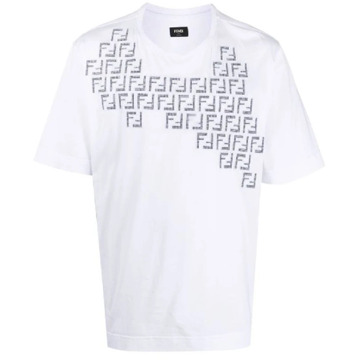 Fendi T-Shirts, Stijlvolle Collectie Fendi , White , Heren - XL