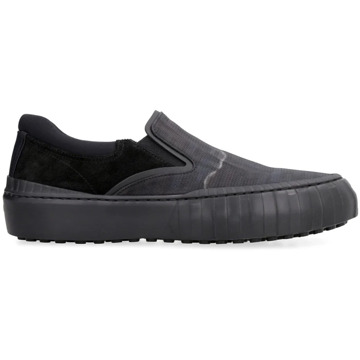 Fendi Zwarte Leren Instap Sneakers Fendi , Black , Heren - 41 Eu,39 Eu,42 Eu,40 EU
