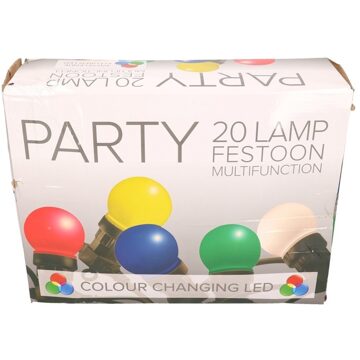 Festoon tuinverlichting snoer 12 meter multi gekleurde RGB LED verlichting met knipperfuncties