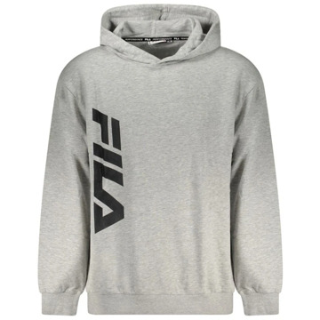 Fila Grijze Katoenen Hoodie met Logoprint Fila , Gray , Heren - Xl,L,M,S