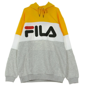 Fila Night Blocked Hoody Heren Trui - Orange/White/Grey - Maat S