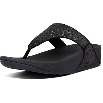 FitFlop Vrouwen Slippers -  Lulu toe glitter - Zwart - Maat 42