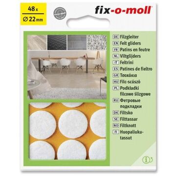 Fix-o-moll viltgl rond 22mm wit