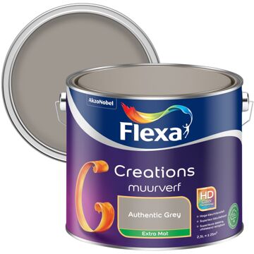 Flexa Creations - Muurverf Extra Mat - Authentic Grey - 2,5 liter Grijs