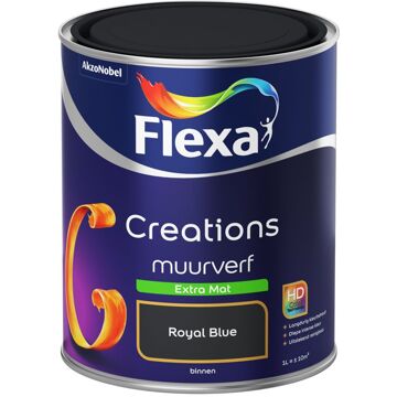 Flexa Creations - Muurverf Extra Mat - Royal Blue - 1 liter