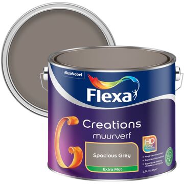 Flexa Creations - Muurverf Extra Mat - Spacious Grey - 2,5 liter Grijs