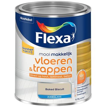 Flexa Mooi Makkelijk Vloeren & Trappen Zijdeglans - Baked Biscuit - Meng - 0.75 Liter