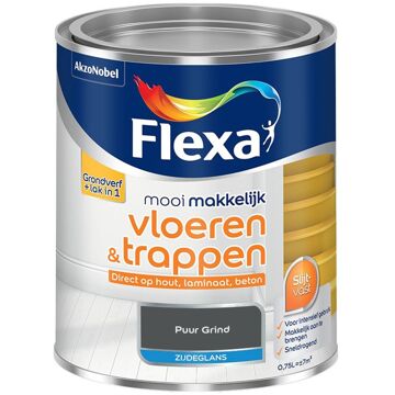 Flexa Mooi Makkelijk Vloeren & Trappen Zijdeglans - Puur Grind - Meng - 0.75 Liter