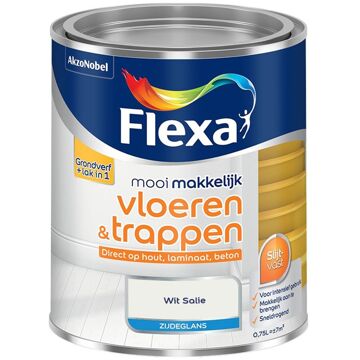 Flexa Mooi Makkelijk Vloeren & Trappen Zijdeglans - Wit Salie - Meng - 0.75 Liter