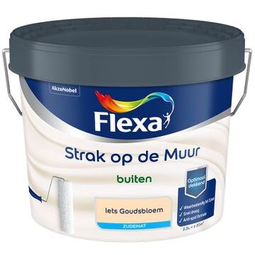 Flexa Strak Op De Muur Buiten Muurverf Zijdemat - Iets Goudsbloem - Meng - 2.5 Liter