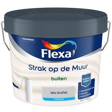 Flexa Strak Op De Muur Buiten Muurverf Zijdemat - Iets Grafiet - Meng - 2.5 Liter