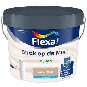 Flexa Strak Op De Muur Buiten Muurverf Zijdemat - Midden Dadel - Meng - 2.5 Liter