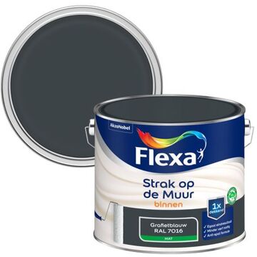 Flexa Strak Op De Muur Mat Grafietblauw/ral7016 2,5l