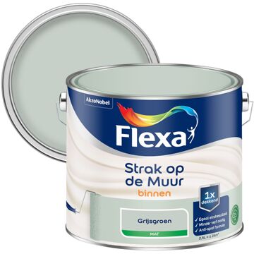 Flexa Strak Op De Muur Muurverf - Mat - Grijsgroen - 2,5l