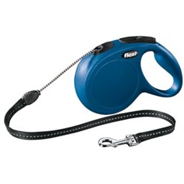 Flexi New Classic Koord - Hondenriem - Blauw - M - 8 m - (<20 kg)