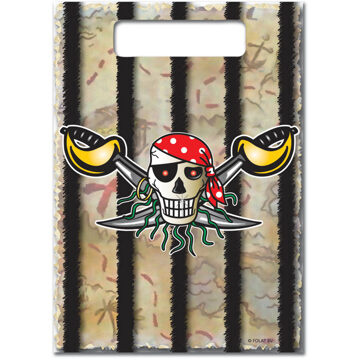Folat Piraten verjaardag feestzakjes - 8x stuks - Snoepzakjes/cadaeuzakjes/uitdeelzakjes