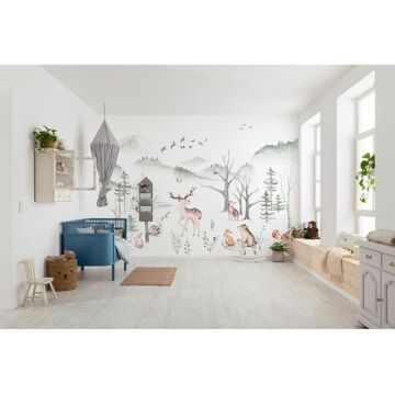 Fotobehang - Cozy Woods 400x280cm - Vliesbehang Multikleur