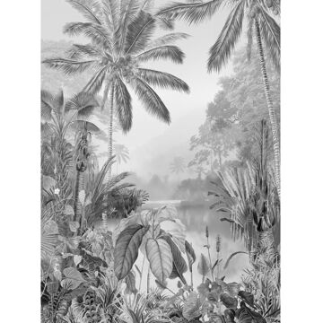 Fotobehang Lac Tropical Black & White 200x270 cm Multikleur