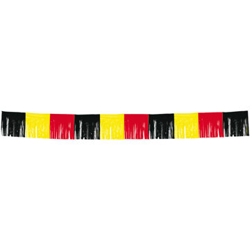 Franje feestslingers zwart-geel-rood 10 meter