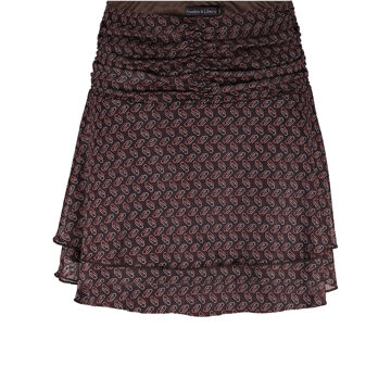 Frankie & Liberty Meisjes rok - Hilary - Print madarin/chocolade - Maat 164