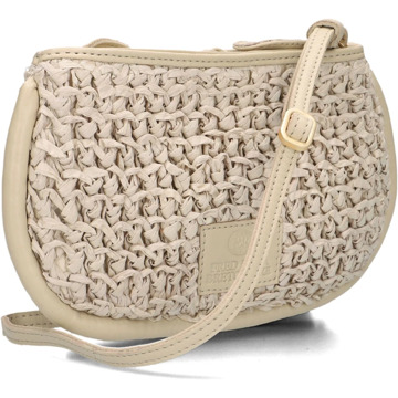 Fred de la Bretoniere Beige Raffia Schoudertas Elle Lia Fred De La Bretoniere , Beige , Dames - ONE Size