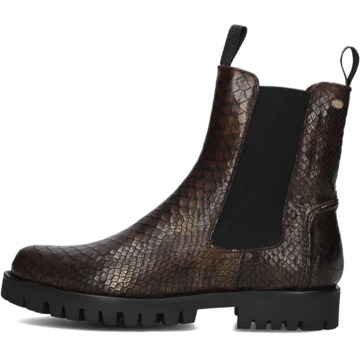 Fred de la Bretoniere Groene Croc Chelsea Boots Minou Fred De La Bretoniere , Brown , Dames - 38 Eu,42 Eu,37 Eu,39 EU