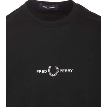 Fred Perry Geborduurd T-shirt Fred Perry Fred Perry , Black , Heren - Xl,L,S