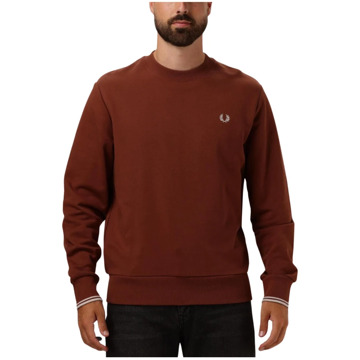 Fred Perry Heren Crew Neck Sweatshirt Roest Fred Perry , Brown , Heren - 2Xl,Xl,L,M,S