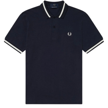 Fred Perry Originele Single Tipped Polo Navy/Wit Fred Perry , Blue , Heren - S,Xs,4Xs,3Xs,2Xs