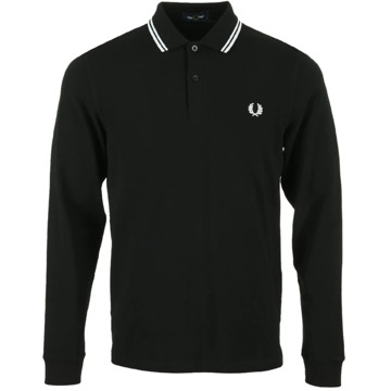 Fred Perry Regular fit polo van piqué katoen met getipte boorden Zwart