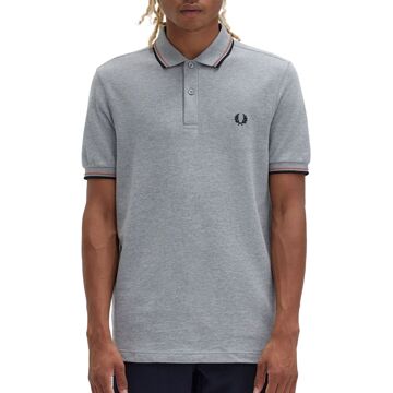 Fred Perry Twin Tipped Shirt - Grijze Polo Katoen Grijs