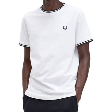 Fred Perry Twin Tipped  T-shirt - Mannen - wit /zwart