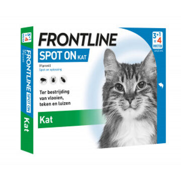 Frontline Spot On - Kat -Tegen vlooien en teken - 4 pipetten