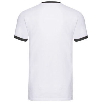 Fruit of the Loom Heren ringer t-shirt Wit - XXXL