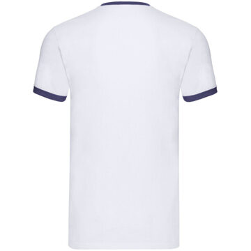 Fruit of the Loom Heren ringer t-shirt Wit - XXXL