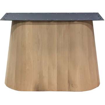 Furniture Legs Europe Eiken houten kegel tafelpoot ovaal conisch 90 cm en hoogte 73 cm Houtskleur