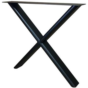 Furniture Legs Europe Premium stalen X tafelpoot ovale koker 75 bij 10 cm en hoogte 73 cm zwart (10 x 4 cm)