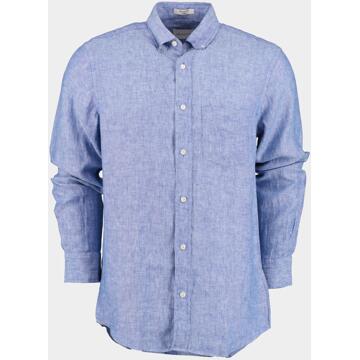Gant Casual hemd lange mouw linen shirt 3240102/407 Blauw - XL