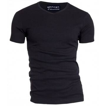 Garage 302 - T-shirt 1-pack Semi Body Fit V-Hals Zwart - XL