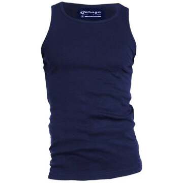 Garage 401 - Singlet semi bodyfit blue XXL 100% cotton 1x1 rib